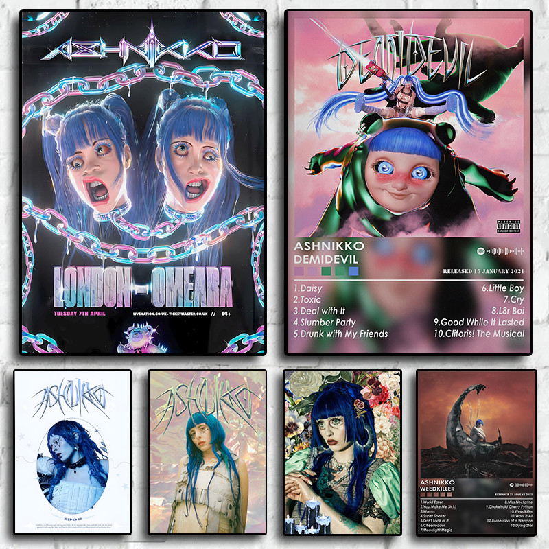 

Ashnikko Pop Singer Rapper Music Album Cover Asthetic Poster and Prints Canvas Painting Wall Art Pictures Home Dorm Decor Gift
