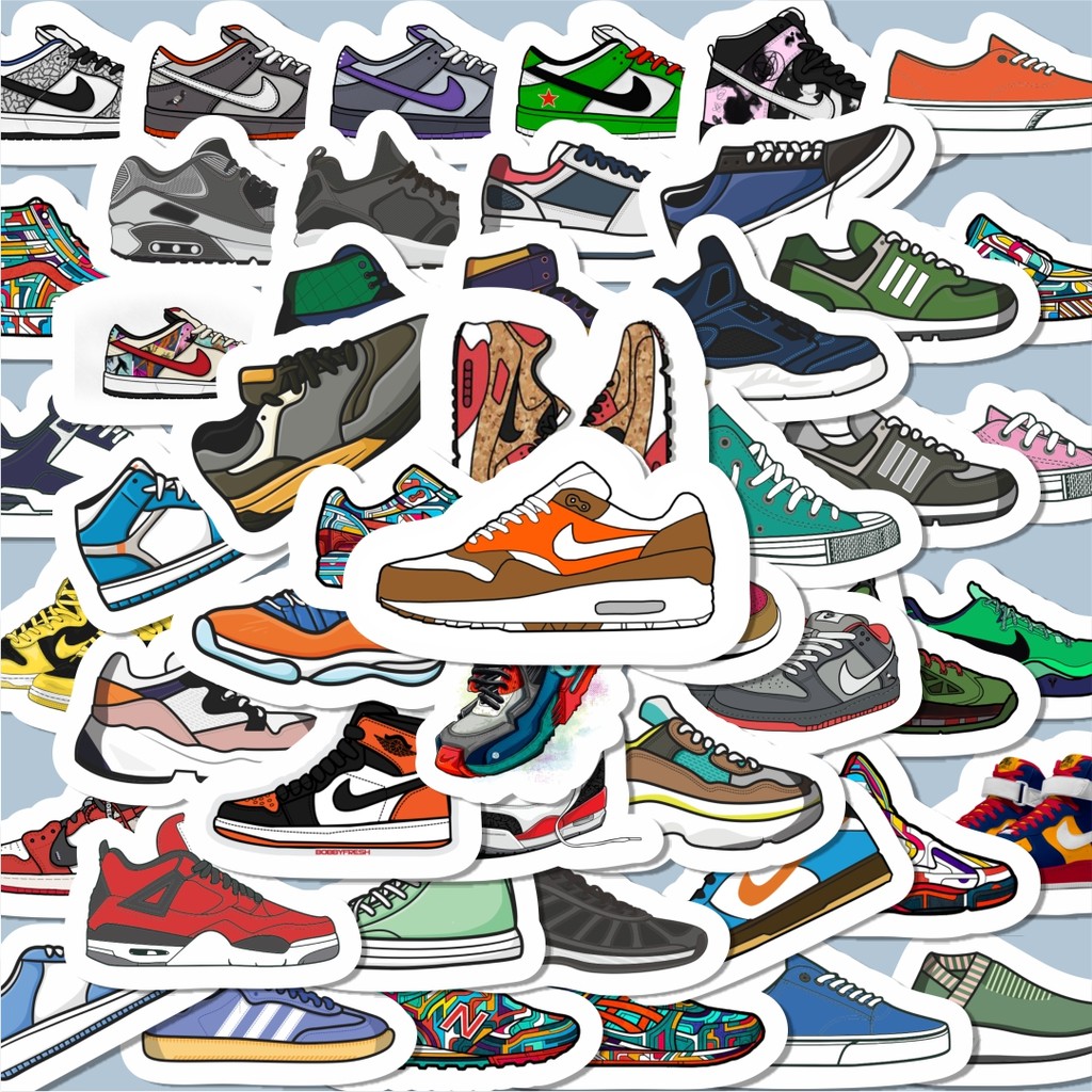 

100PCS Lucu Sticker Sepatu Sticker Stiker Aesthetic Stiker Anti Air Stikers Berperekat Waterproof sticker decal buat Motor Helm Buku Journal Koper Casing HP Laptop Botol Minum Hadiah anak