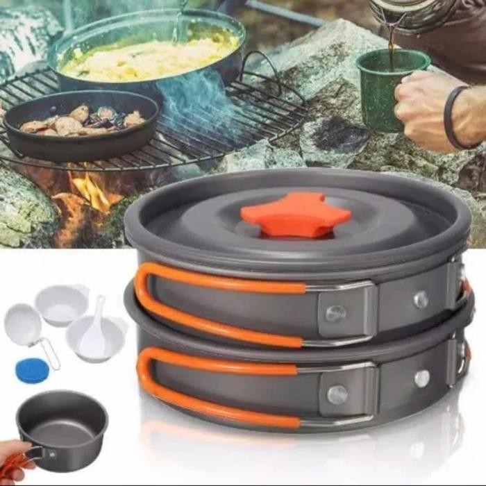 cooking set DS-200 / Nesting DS200 / Tempat masak outdoor - panci no tutup