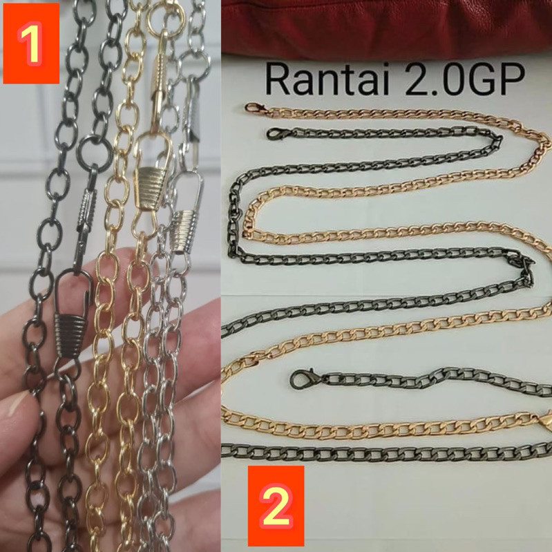 (acc ptk) TALI TAS RANTAI STAINLESS STEEL / Tali Tas Rantai Ulir Besi / Tali rantai selempang tas wa