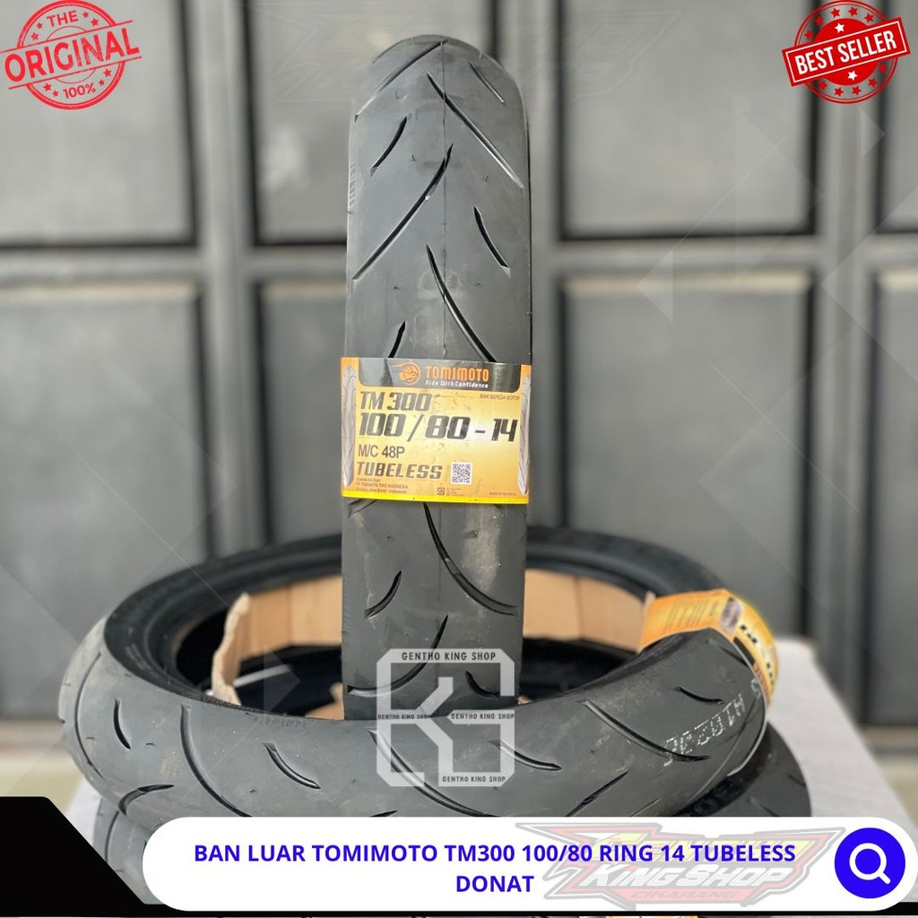 BAN LUAR TOMIMOTO TM300 100/80 RING 14 TUBELESS DONAT
