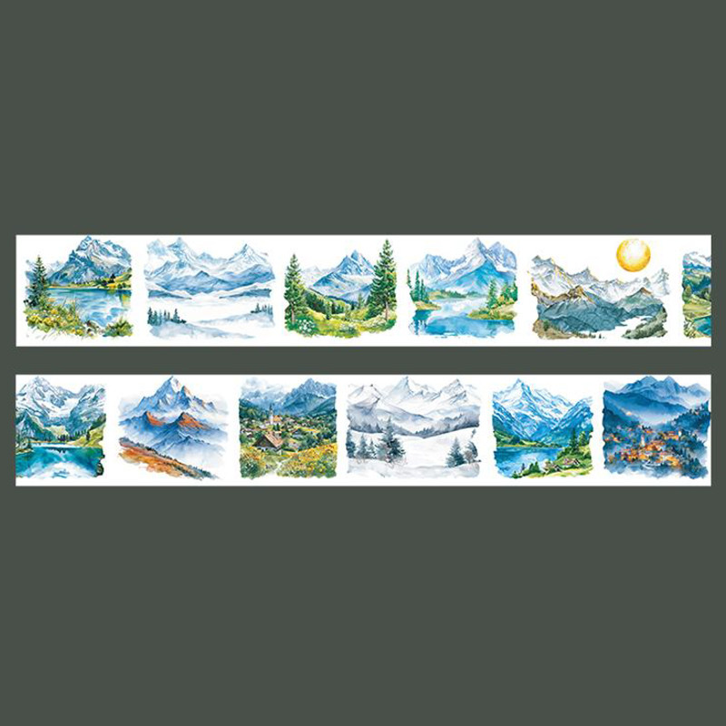 

Mr. Paper 6Style 12Pcs/bag Large Size Scenic Washi Tape DIY Album Scrapbook Phone Case Cup Calendar Decoration