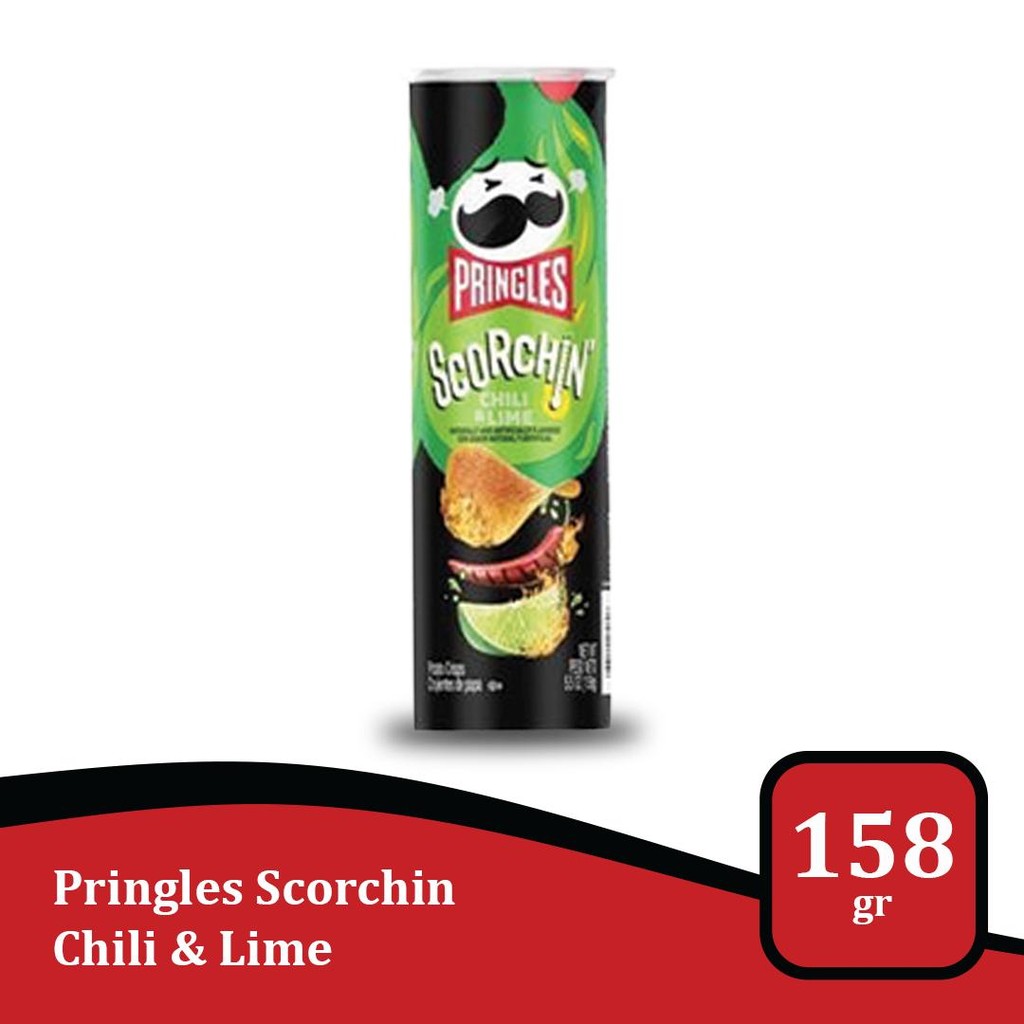 Pringles Scorchin' Chili & Lime 158gr – Snack Pedas Asam Gurih | Import USA