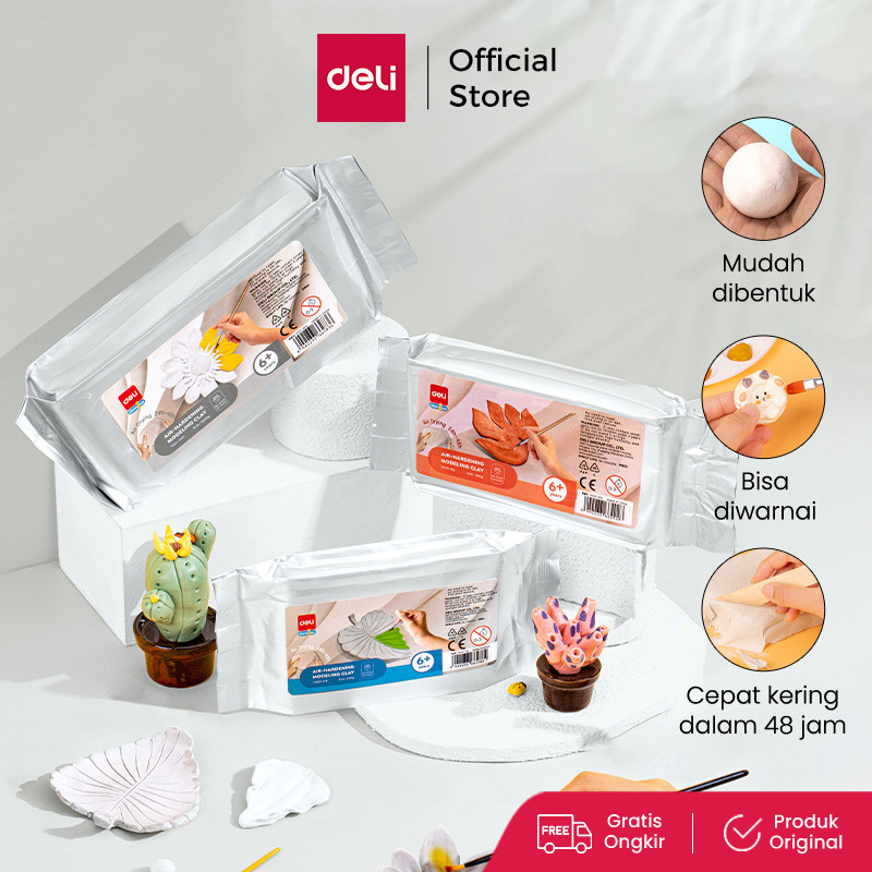 Deli Air Drying Clay 250gr Modelling Clay Sculpting Tanah Liat EY009
