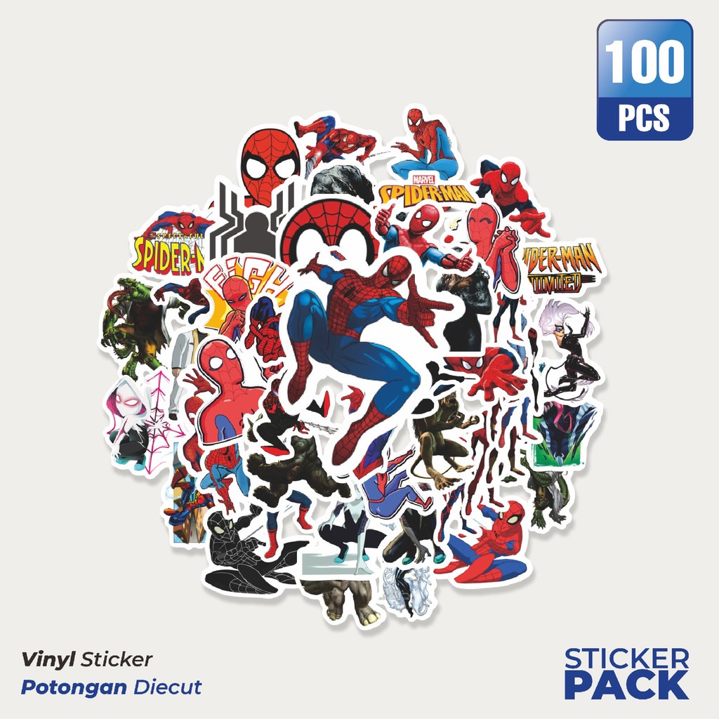 

Stiker Vinyl Sticker Kartun Spider Man The Animated Series Waterproof Aesthetic- Untuk Laptop, Motor, dan Helm - Paper Stationery Pack