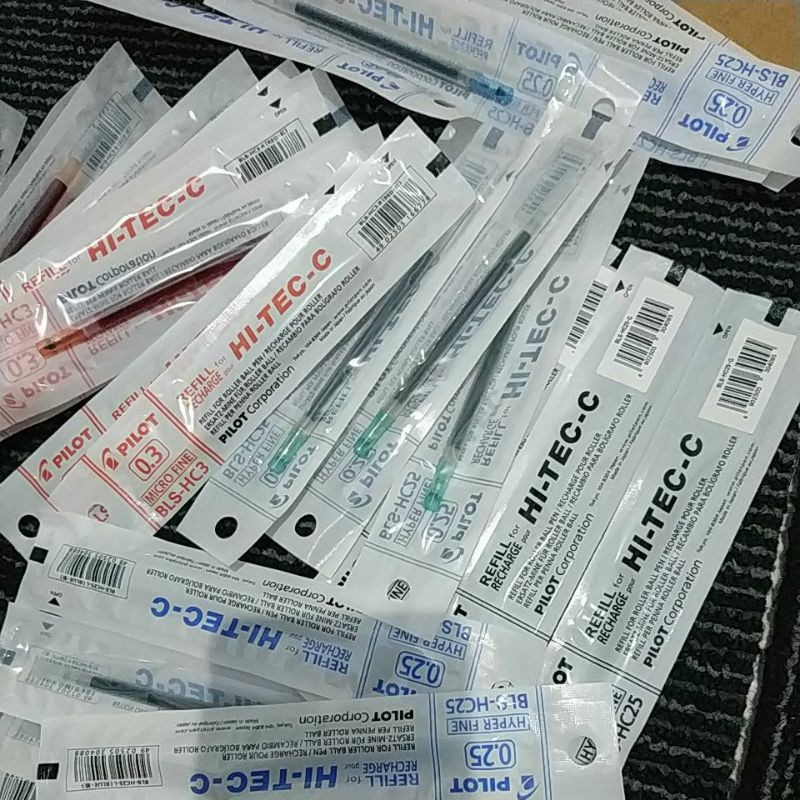 

refill isi ulang hi tec pilot 0.3. 0.4 dan 0.25mm satuan hitec