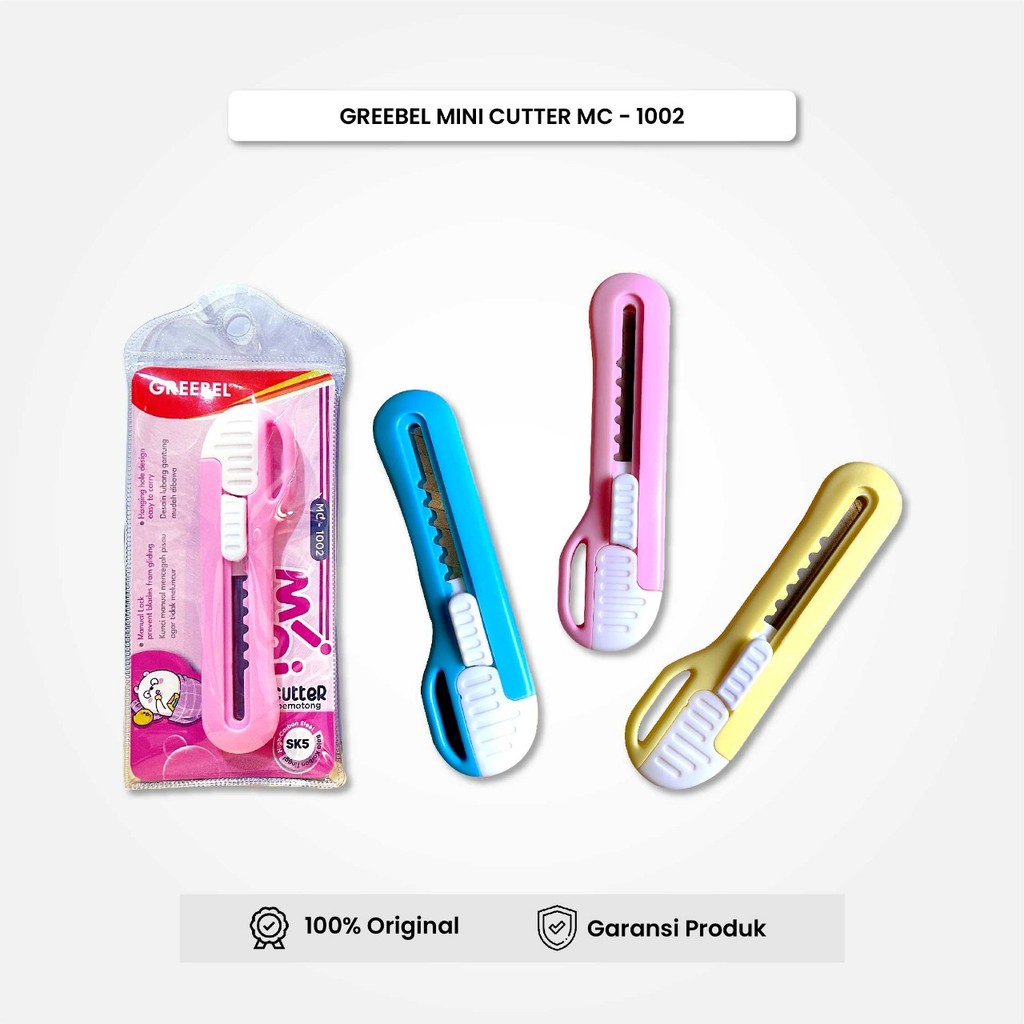 

Mini Cutter Greebel MC-1002 (1 PCS) / Karakter Lucu / Cutter Kecil / Pemotong Mini Untuk Anak