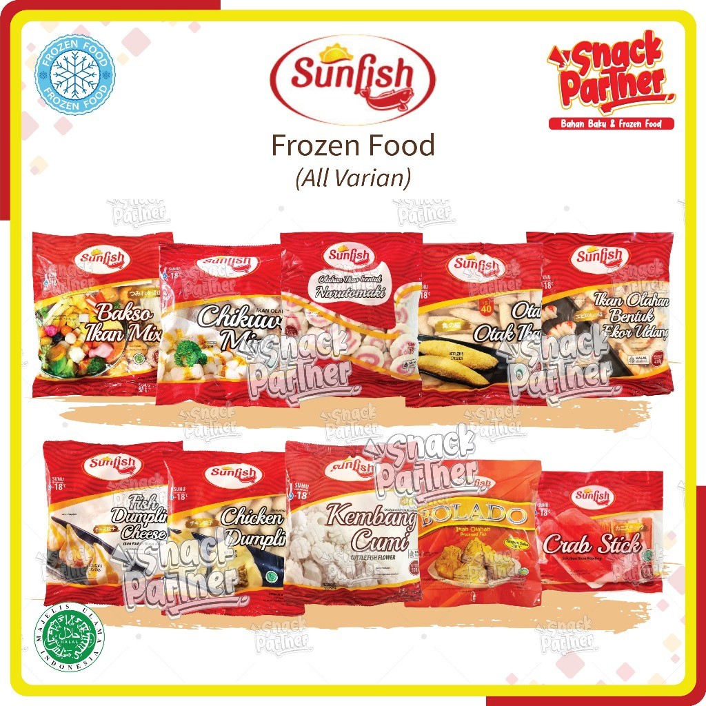 SUNFISH | FROZEN FOOD - Crab Stick Stik Ikan Rasa Kepiting Chikuwa Mini Fish Ball Bakso Mix Narutoma
