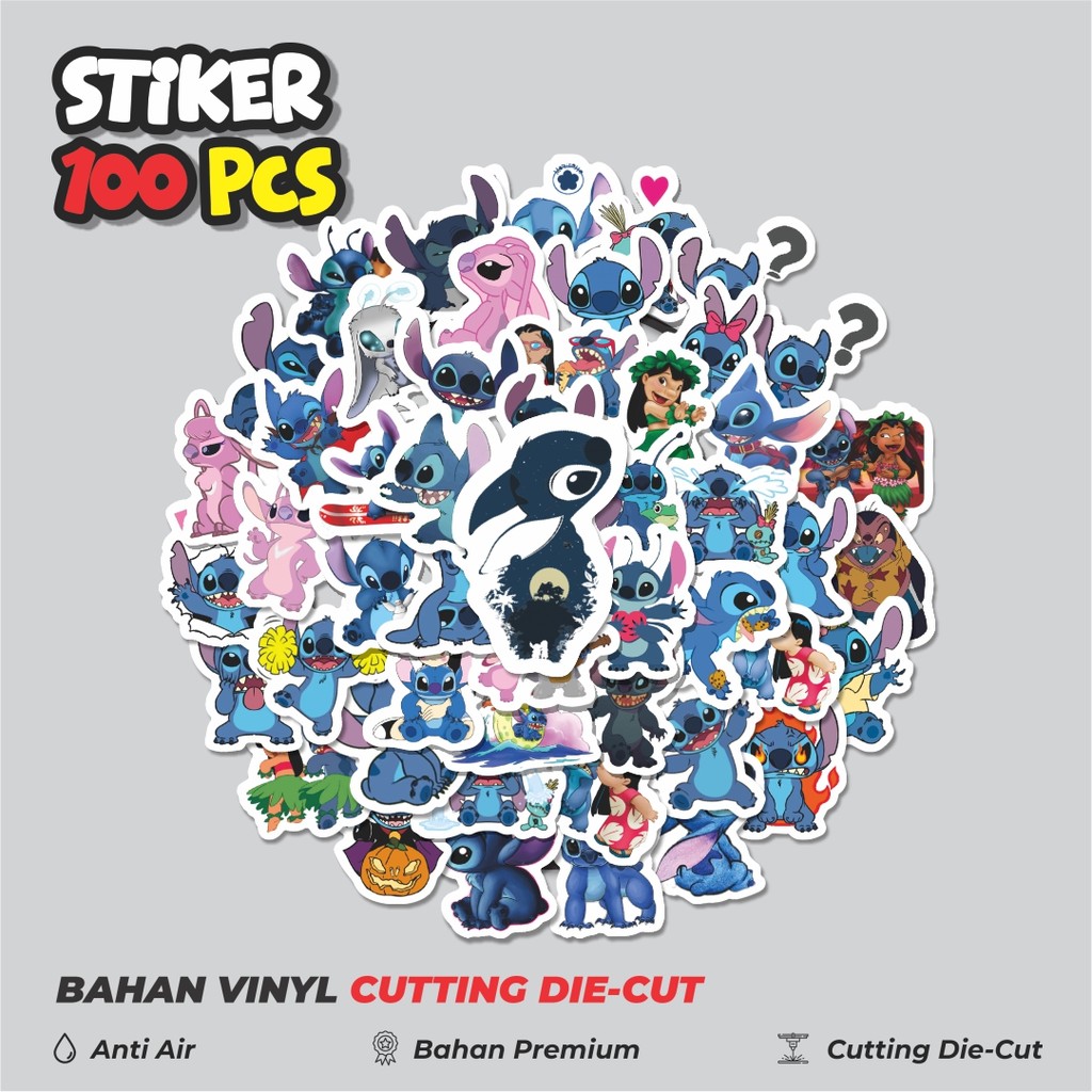 

Terbaru! 50 pcs Stiker Kartun Lilo & Stitch Stiker Dekorasi Lucu Kreatif untuk Notebook, Skateboard, HP