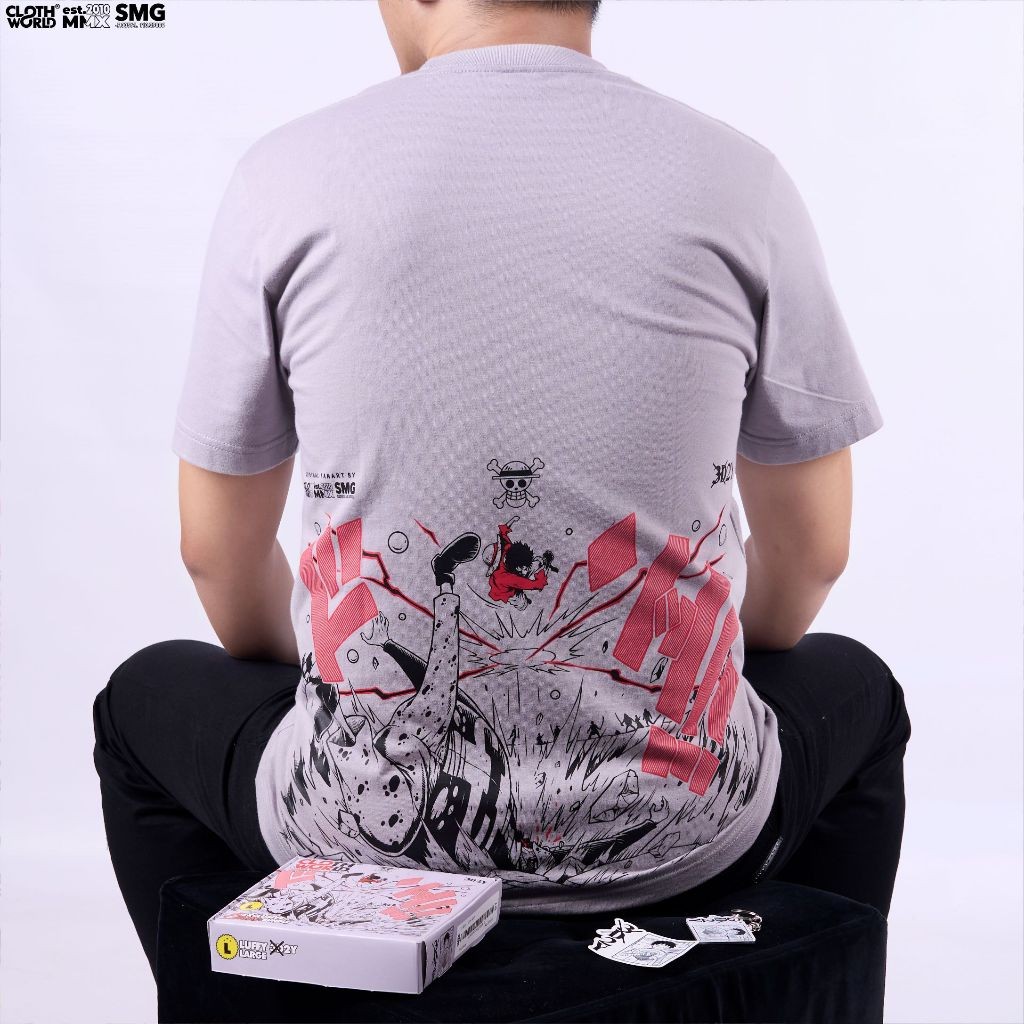 JASTIP Luffy 3D2Y Strawhat Pirates Monkey D Luffy Marine Ford One Piece Anime Kaos T-shirt