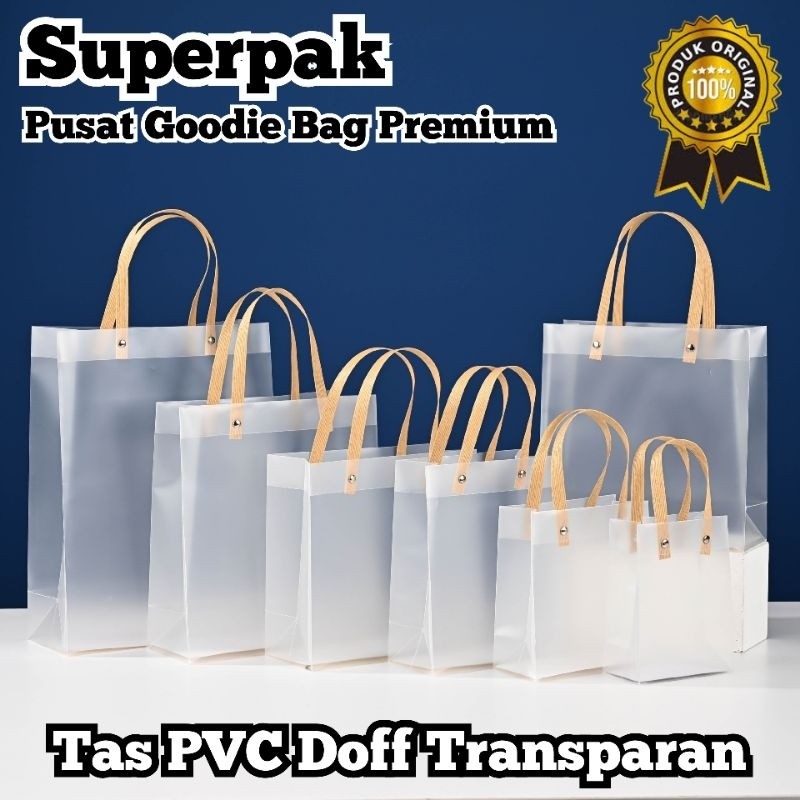 

[ GROSIR PER 10 PCS ] Goodie Bag Doff PVC Transparan / Tas Mika Hampers Ulang Tahun Souvenir Lebaran