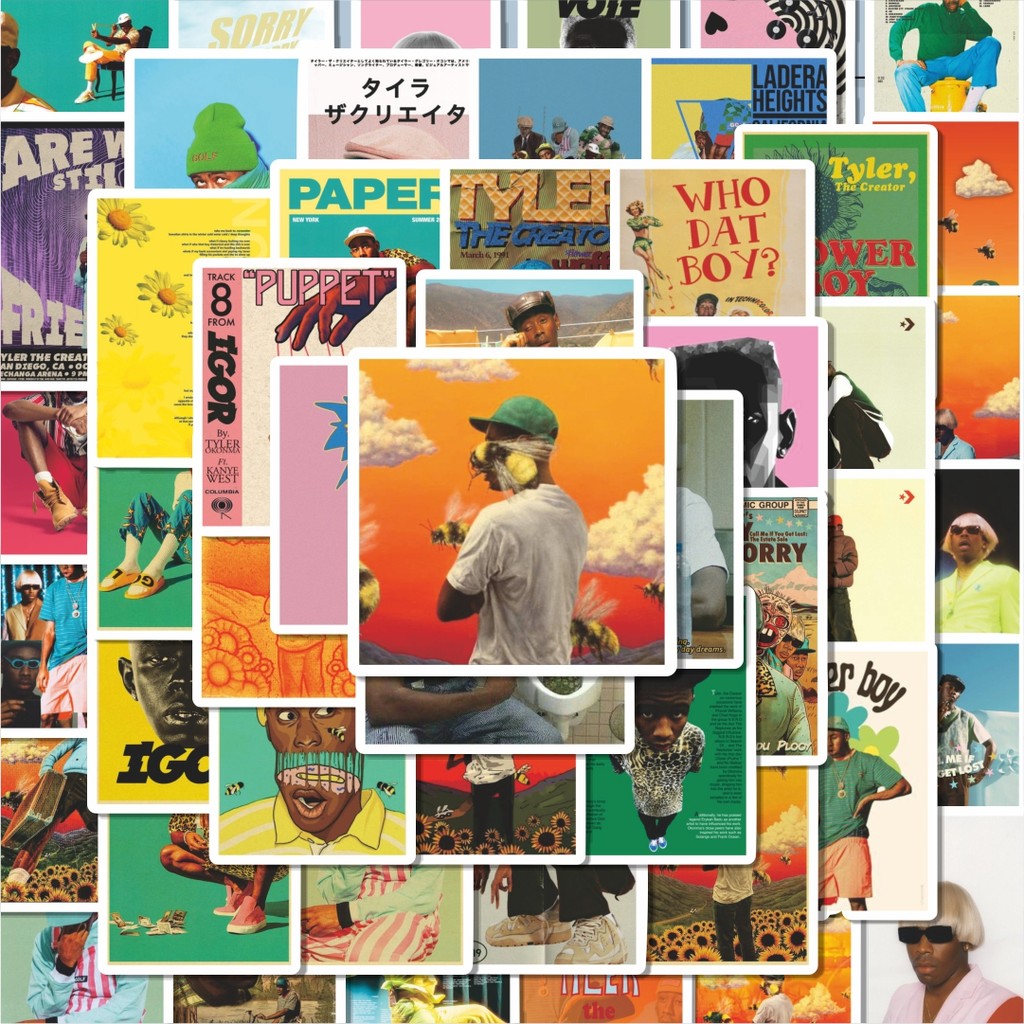 

100PCS Lucu Stiker Poster Tyler Flower Boy [Poster Tyler Anak Bunga Laki-Laki] Stiker Aesthetic Stiker Anti Air Stikers Berperekat Waterproof sticker decal buat Motor Helm Buku Journal Koper Casing HP Laptop Botol Minum Hadiah anak