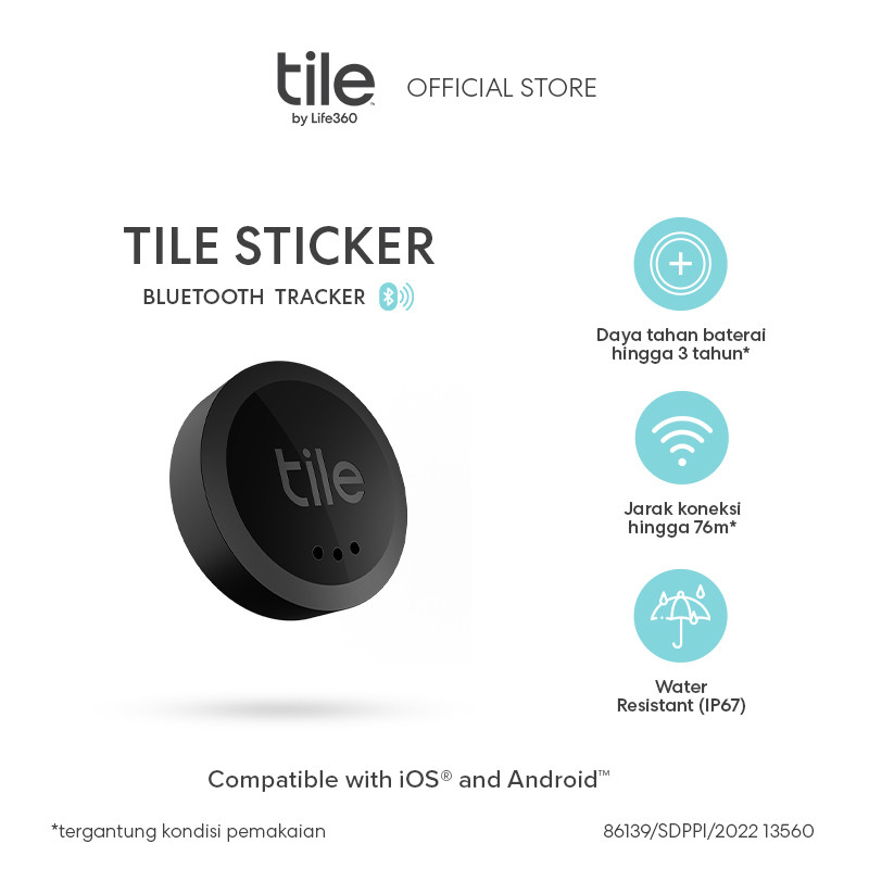 Tile Sticker - Bluetooth Tracker / Pelacak Pintar