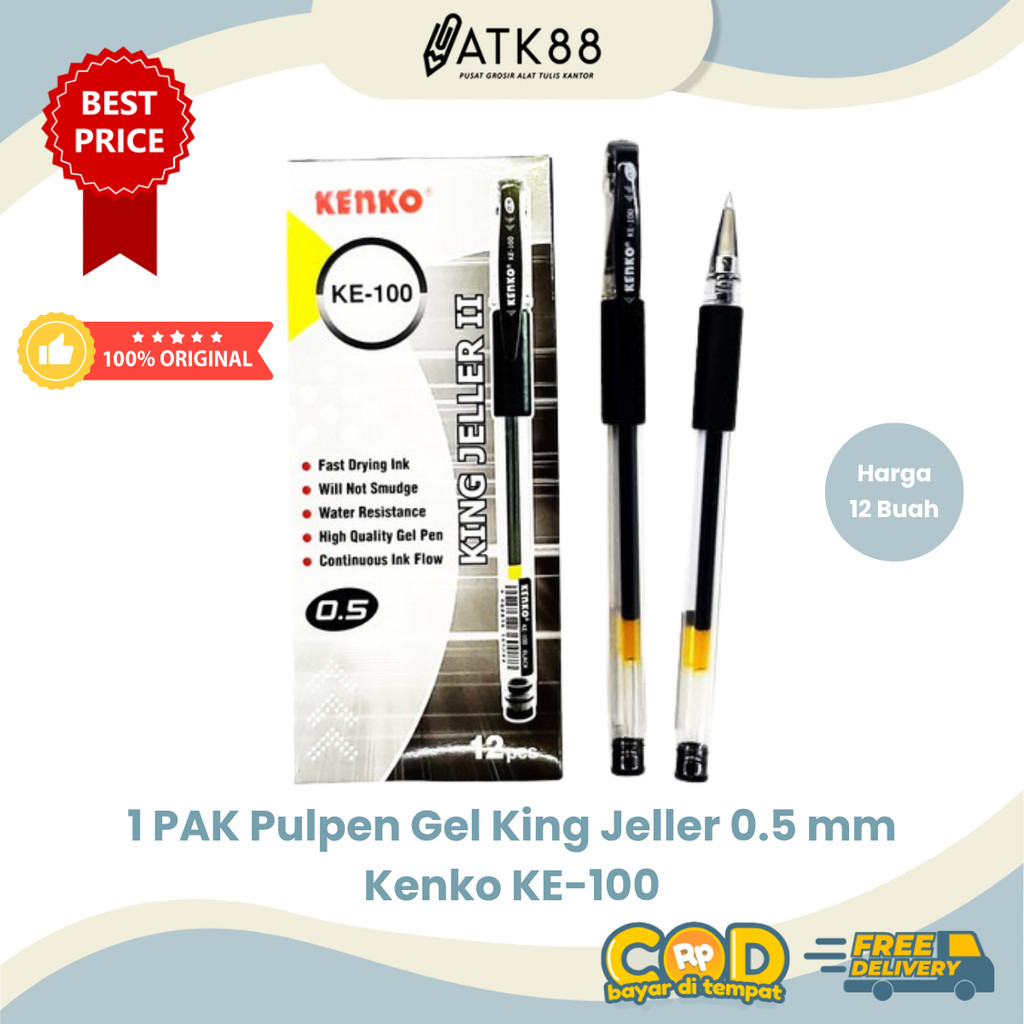 

[ATK88] 1 PAK Pulpen Gel Pen King Jeller Kenko KE-100 0.5 mm