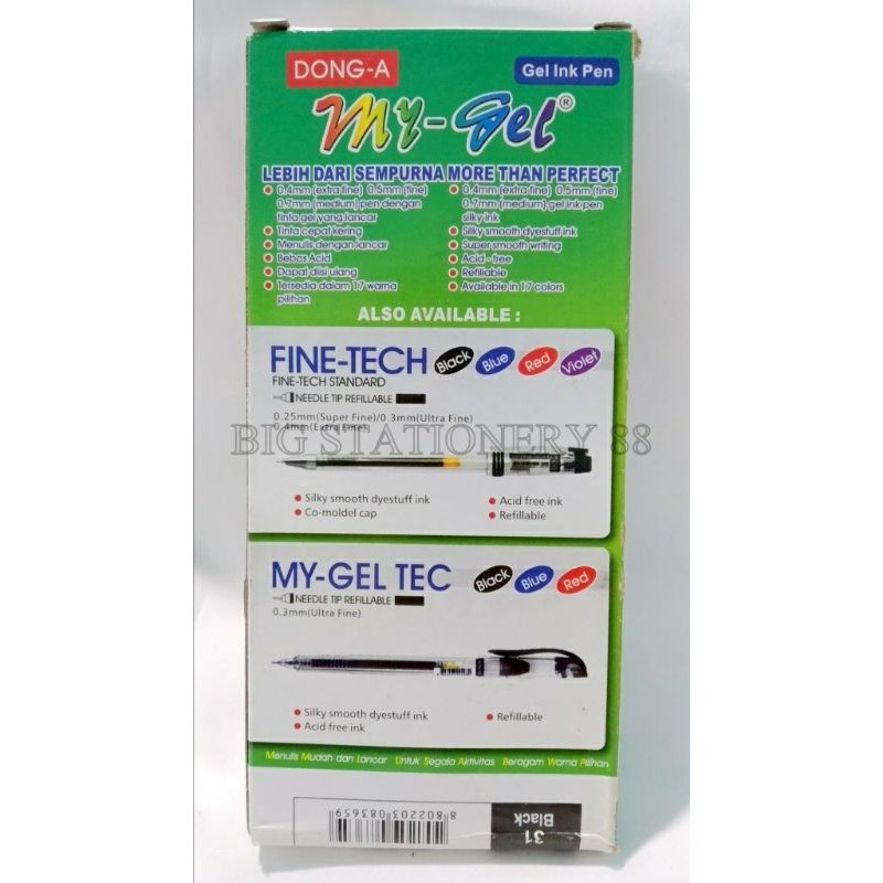 

GEL PEN PULPEN GEL WATERINK WARNA/ PULPEN MY GEL DONG-A 0.5MM