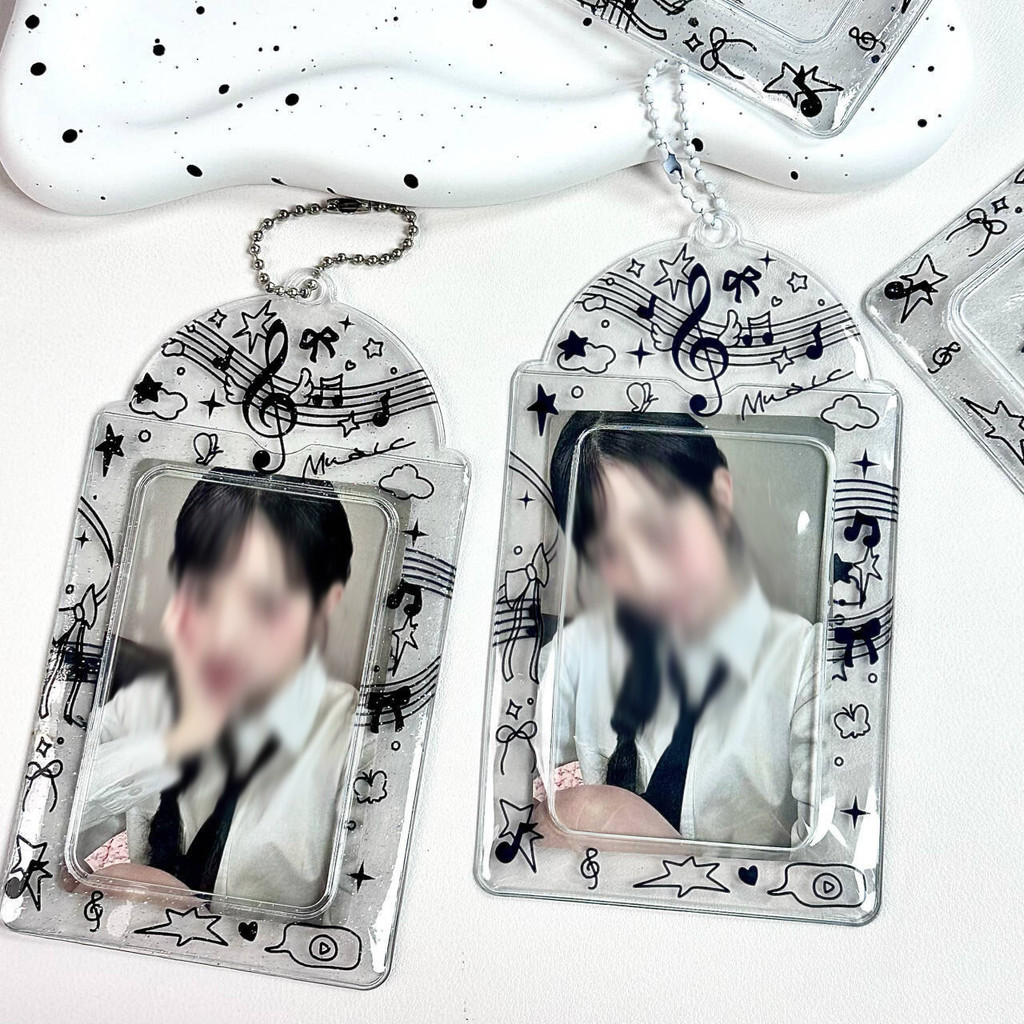 

1pcs Kpop Photocard Holder, Keychain Transparent Photo Card Holder,Keychain Kpop ID Badge Holder Student Bus Card