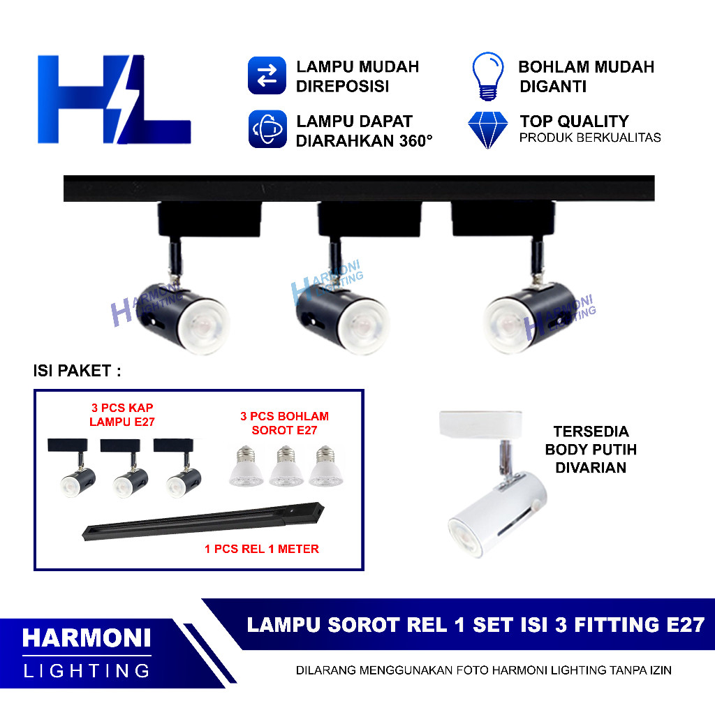 

Paket 3 Track Light LED - Lampu Sorot Rel untuk Interior Modern Rumah, Toko, Kantor, Restoran, Cafe