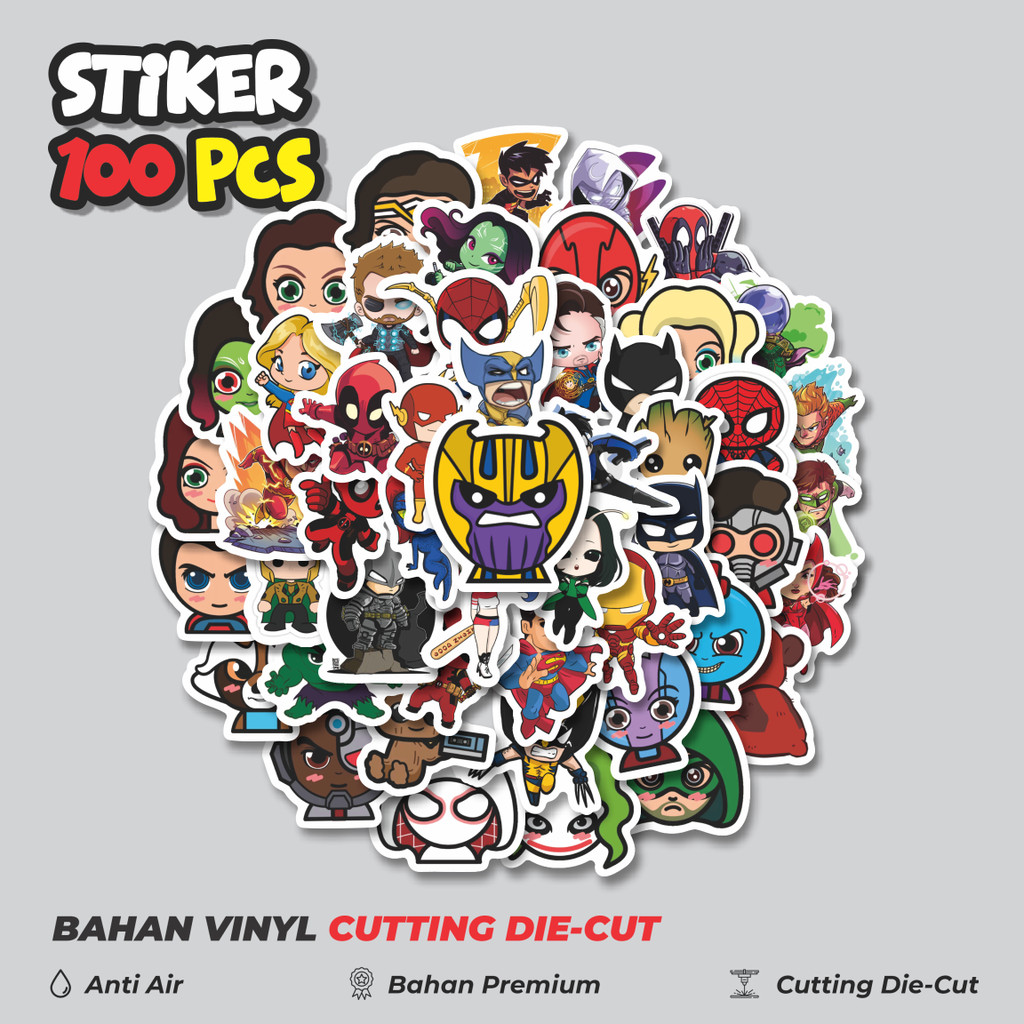 

Terbaru! 50 pcs Stiker Kartun Chibi Marvel/Dc Dekorasi Lucu Kreatif untuk Notebook, Skateboard, HP
