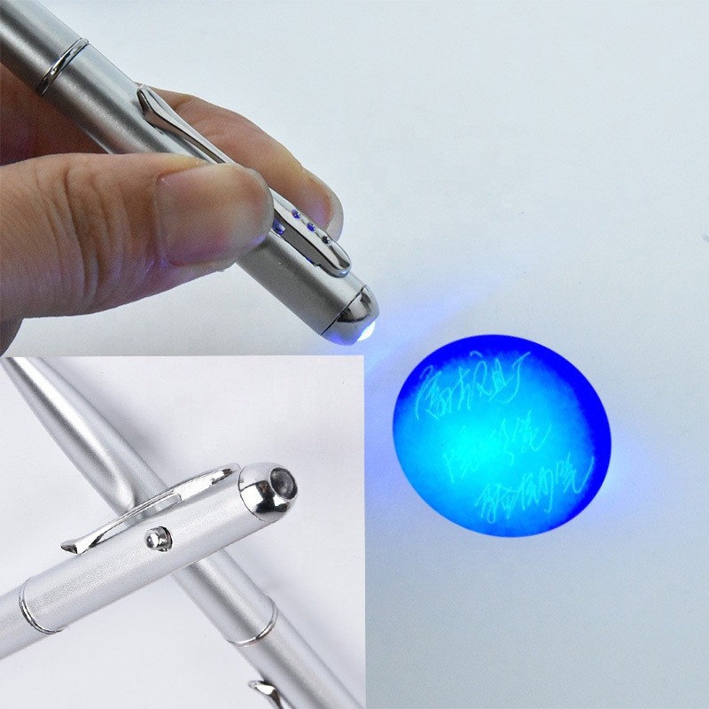

2-in-1 Invisible Ink Pen with LED UV Light Ballpoint Pen Creative UV Light Money Detector Pen UV Ballpoint Pen Office Stationery