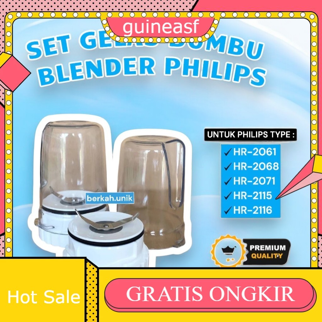 Gelas Bumbu Blender Philips - 1Set Pisau dan gelas blender Philips HR2115 Gelas Bumbu Blender Philip
