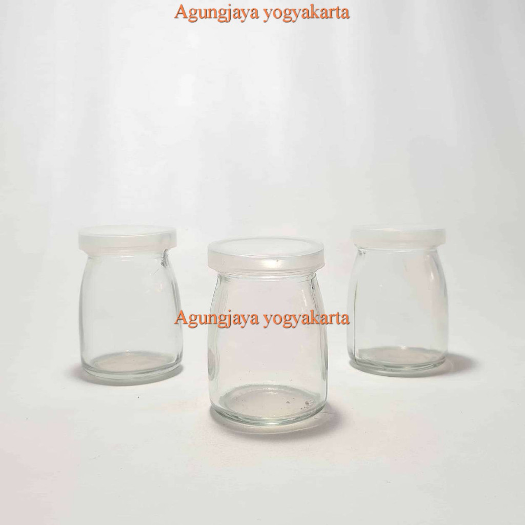 Jar Kaca/Toples Kaca/Jar Puding/Pendek/Panjang/100 Ml/200 Ml/Tutup Alu/Yk