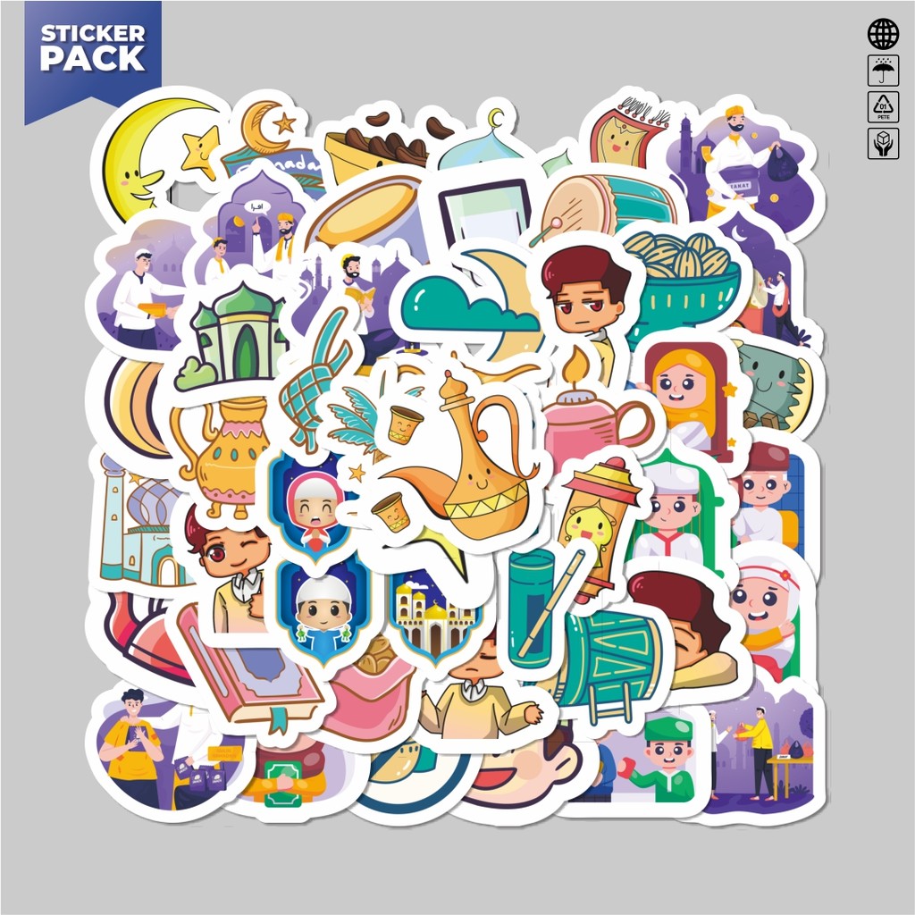 

[100PCS]Stiker Pack Stiker Perayaan Ramadhan Aesthetic Vinyl Anti Air Dekorasi Sticker Laptop Buku Journal Koper Helm Casing HP Gitar Helm Skateboard
