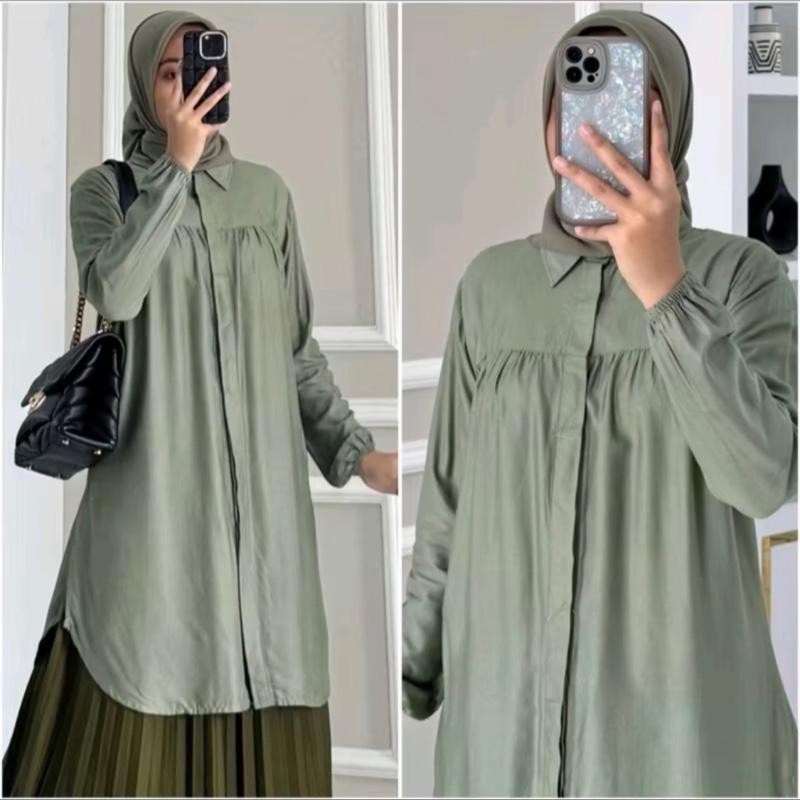 Adilla Tunik | Tunik Harian Muslim Wanita Remaja Dewasa Model Basic Polos Minimalis Kekinian Bahan R