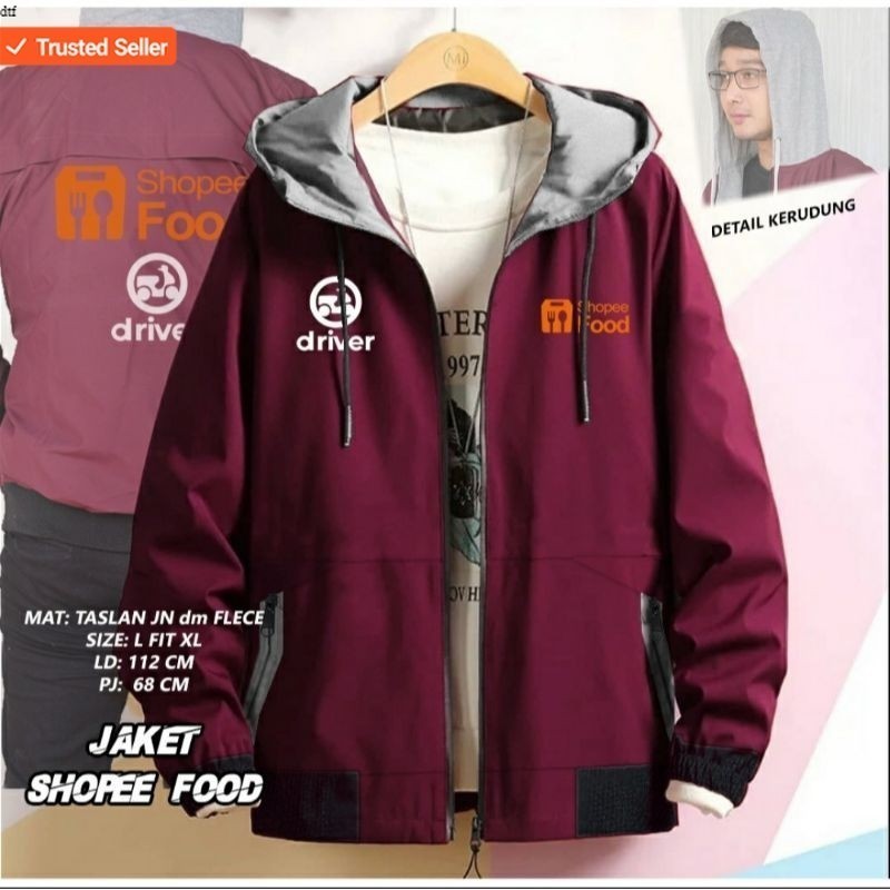 BOMBER SHOPEEFOOD / JAKET SHOPEEFOOD PENGENDARA BOLAK BALIK OJOL MURAH