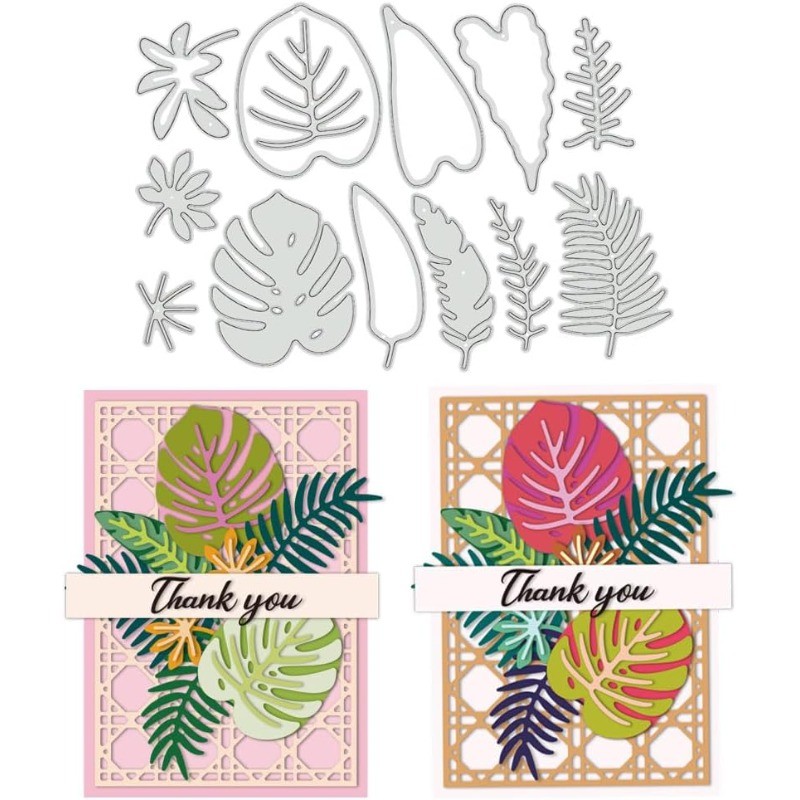 

Tropical Leaves Cutting Dies Palm Leaf Die Cuts 3D Embossing Stencils Template for Card Making DIY Scrapbooking Photo Album