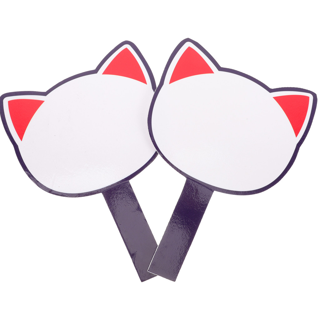 

2Pcs H held Whiteboards 20x28cm Single Side PVC Blank Board for Classroom Voting Game Scoreboard Auction Paddles