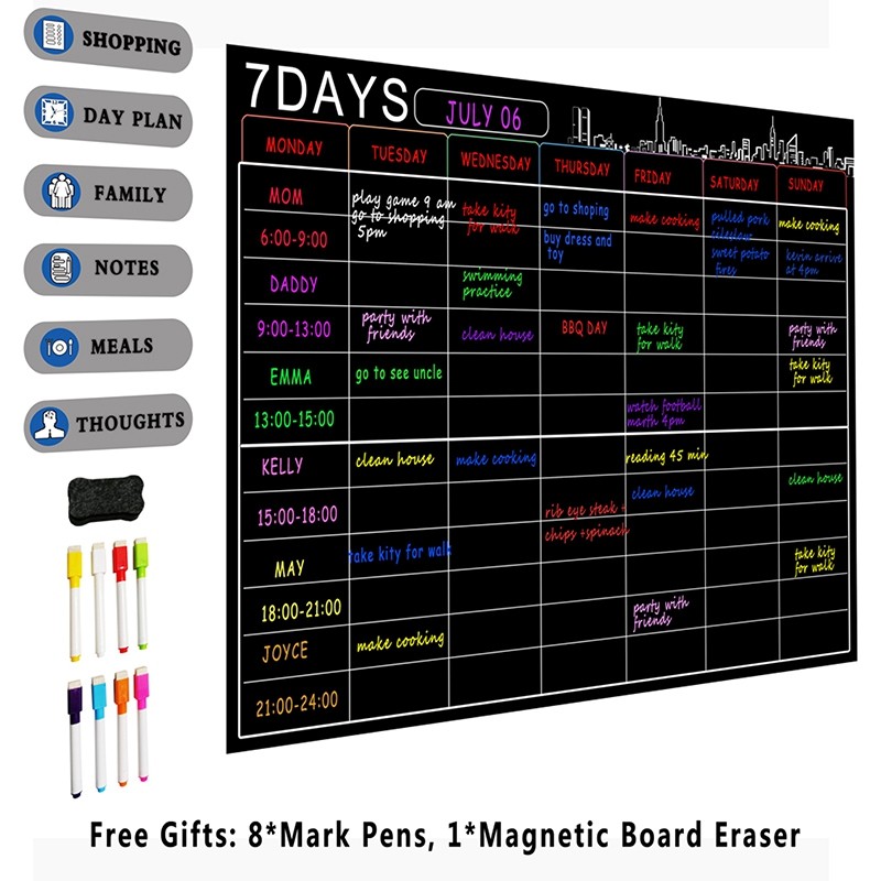 

Magnetic Dry Erase Calendar Set 16X12 Inch Whiteboard Weekly Planner A3 White Board Refrigerator Sticker Fridge Kitchen