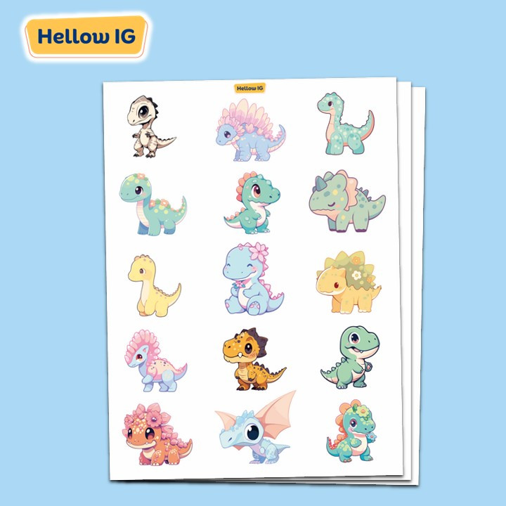 STICKER CUTE DINO STIKER DINOSAURUS LUCU BOTOL HELM AESTHETIC KOPER HP LAPTOP LUCU PREMIUM WATERPROO