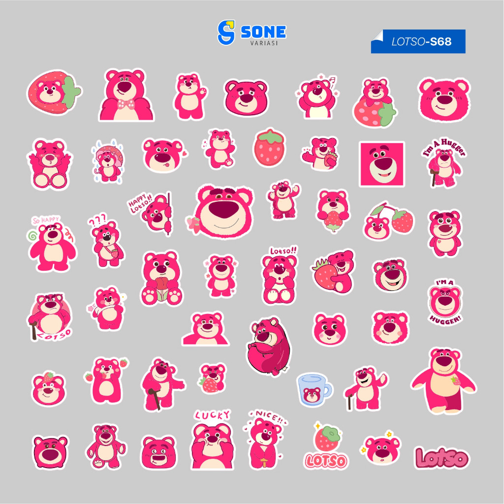

Stiker Lotso / Toy Story / Vinyl Waterproof Anti Air / Sticker Helm Buku Journal Koper Motor Casing HP Laptop Tumbler Botol Minum Sepeda IPad Tablet Polaroid Kulkas