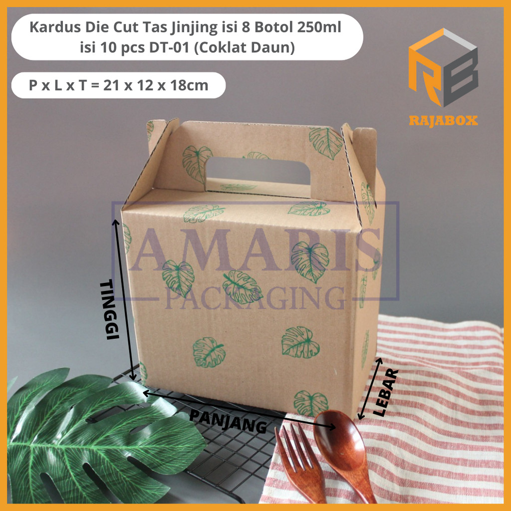 

DT-01 Kardus Die Cut Tas Jinjing Isi 10 Pcs RajaBox Packaging