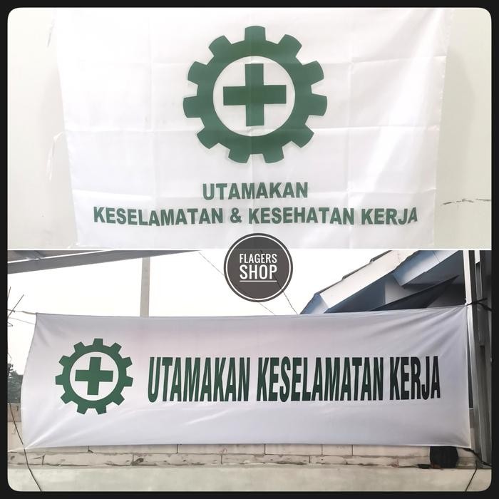 NIRML [PAKET] BENDERA K3 + SPANDUK KESELAMATAN