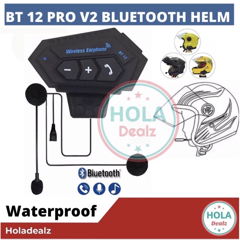 BT12 BLUETOOTH HELM ALTERNATIF INTERCOM BT12 HEADSET HELM BLUETOOTH WIRELESS BT-12 V2 ALTERNATIF INT
