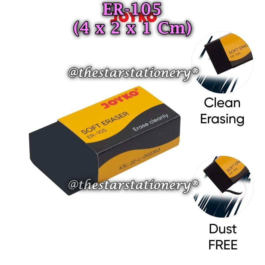 

(1 Pak/30) GROSIR Penghapus JOYKO ER-105 Hitam Eraser Penghapus Joyko ER-105 Hitam (Pak/30)
