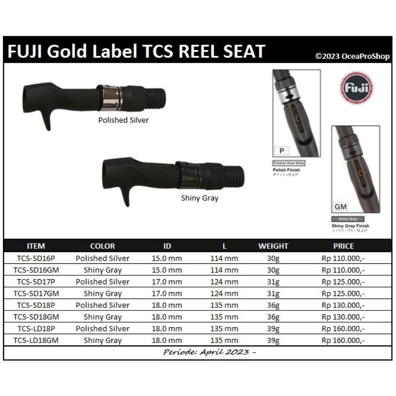 

Fuji Overhead Reelseat TCS SD & LD Silver & Grey