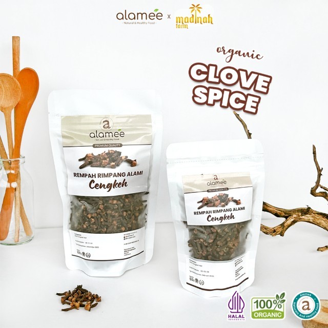 

ALAMEE Cengkeh Rempah Kering Organik Cloves Rimpang Organik Alami Bumbu Seasoning Masakan Masak 100g madinah