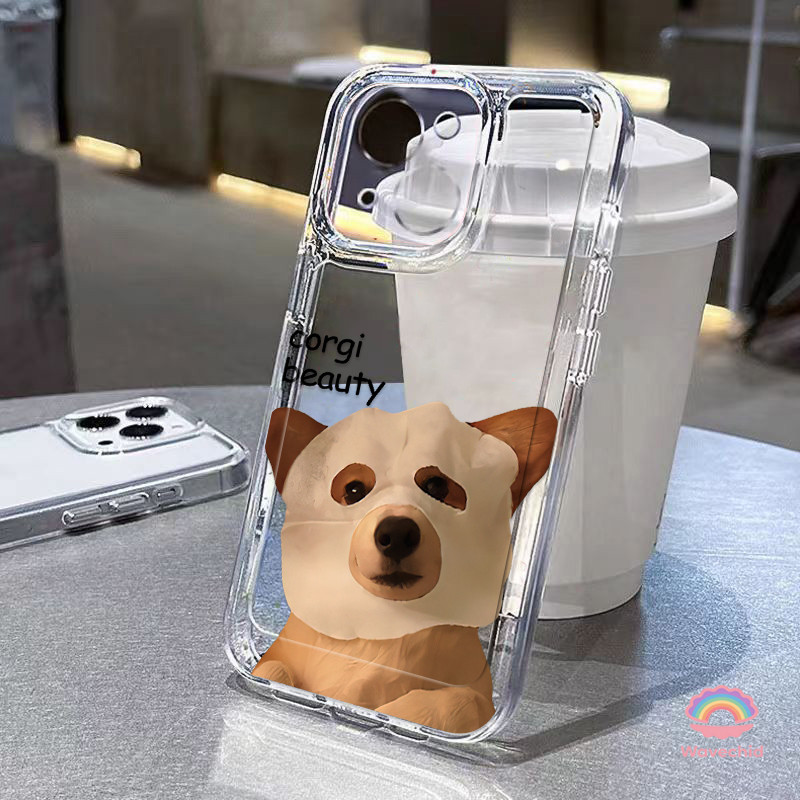 Casing Ponsel Topeng Wajah Shiba Inu Cocok untuk iPhone 11 12 13 14 15 16 Pro Max X XR XS Max 7Plus 