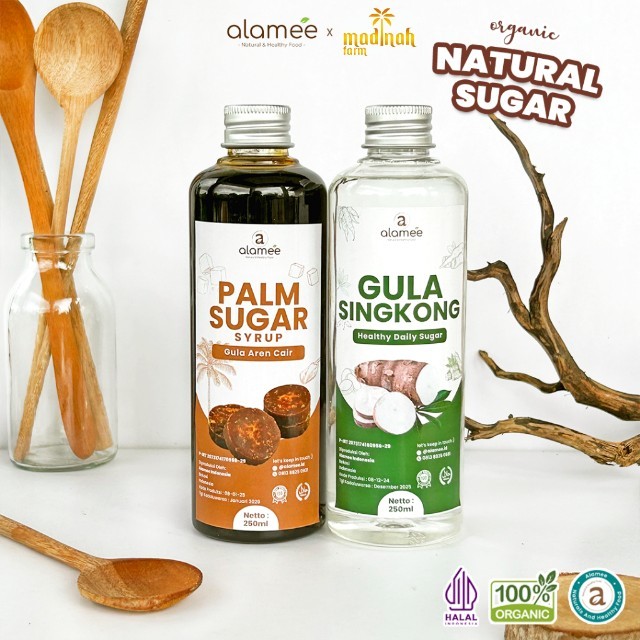 

ALAMEE Gula Aren Cair Singkong Ketela Palm Sugar Cair Organic Organik Pure Murni Sirup Pemanis 250ml madinah