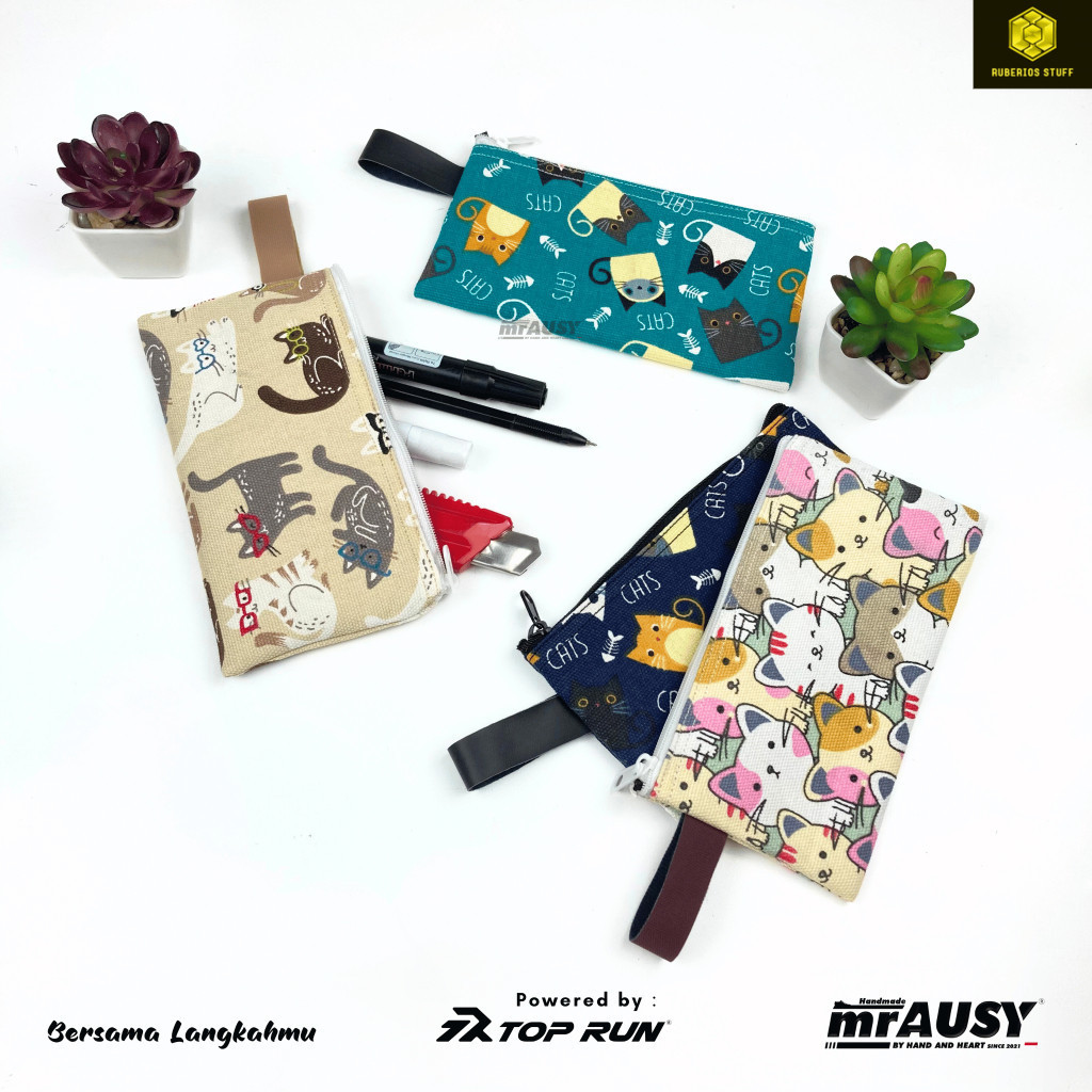 

Tempat Pensil Dompet ATK Bahan Kanvas MRaUSY Tepak Kotak