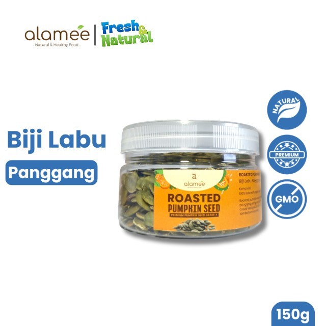 

ALAMEE Roasted Pumpkin Seed Biji Labu Pepita Kupas Panggang Matang Siap Makan Natural 150gr fresh and natural