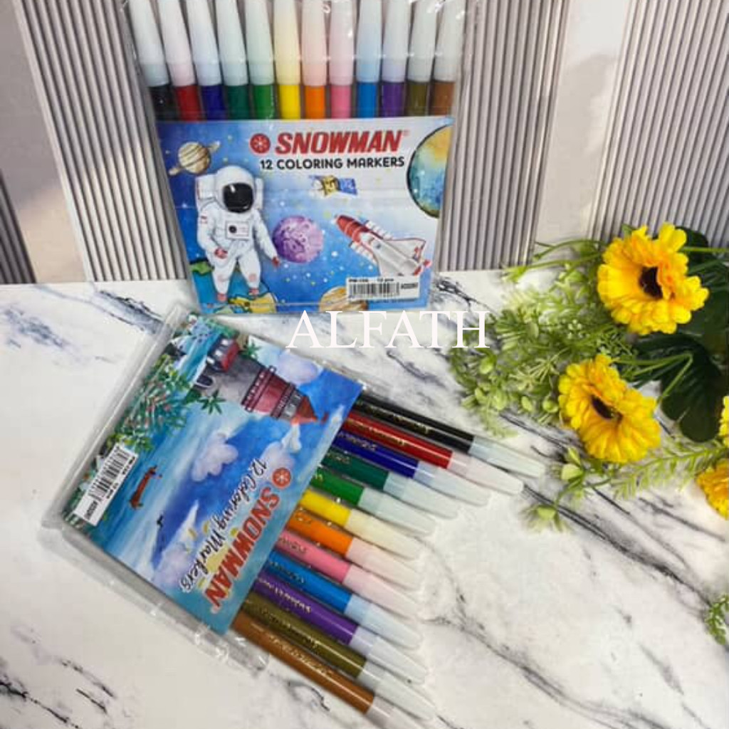 

SPIDOL SNOWMAN 1 SET ISI 12 WARNA / SPIDOL WARNA WARNI 12 WARNA / Spidol 12 Color
