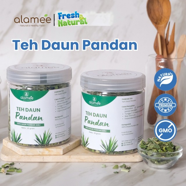 

Teh Daun Pandan Kering Leaf Tea Organik Alami Minuman Herbal Kemasan Toples 25 Gr fresh and natural