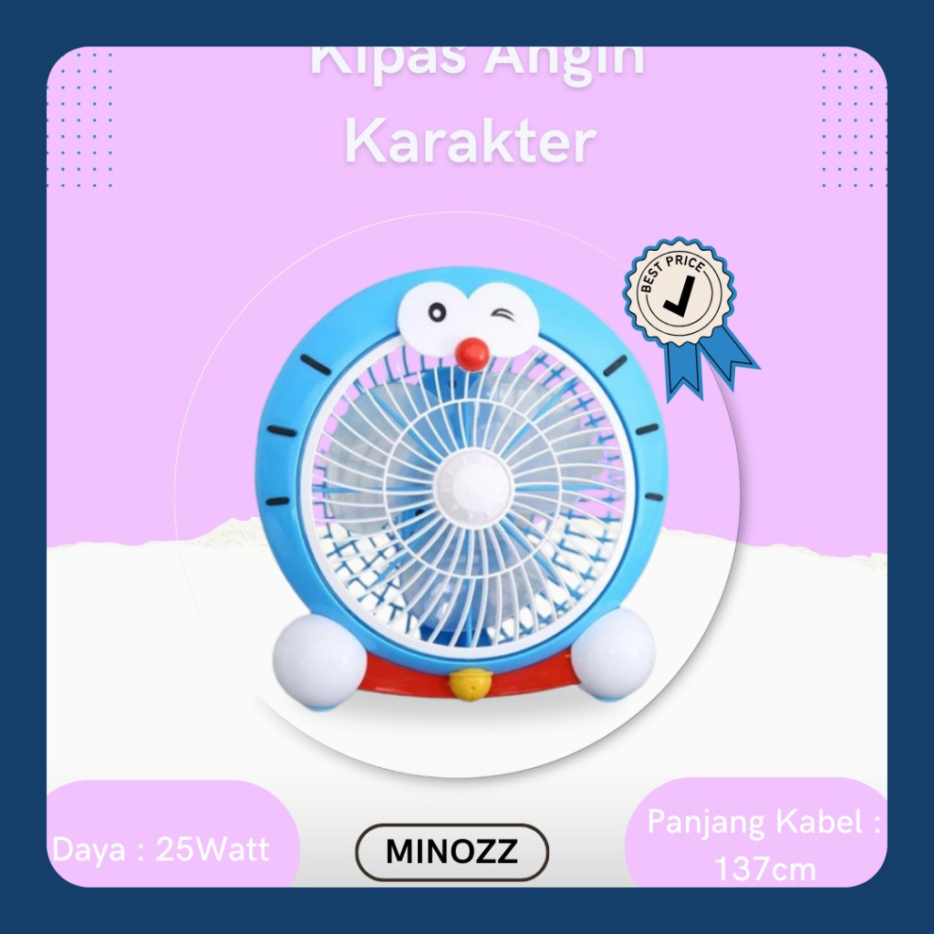 Kipas Angin Mini Karakter 10Inch - Kipas Angin Mini Meja Listrik