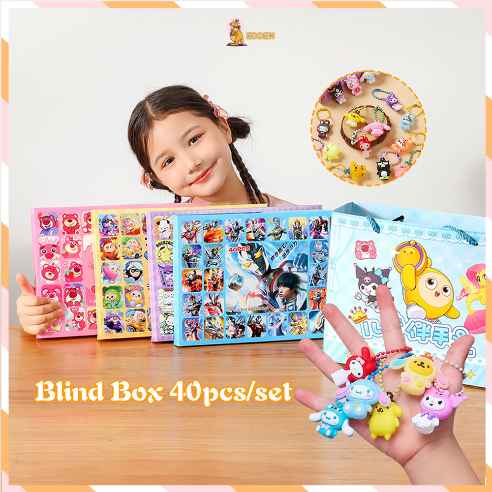 ​​Edden​​ Box Surprise Gantungan Kunci 40 Holes Mainan Boneka Blind Box Karakter Kartun