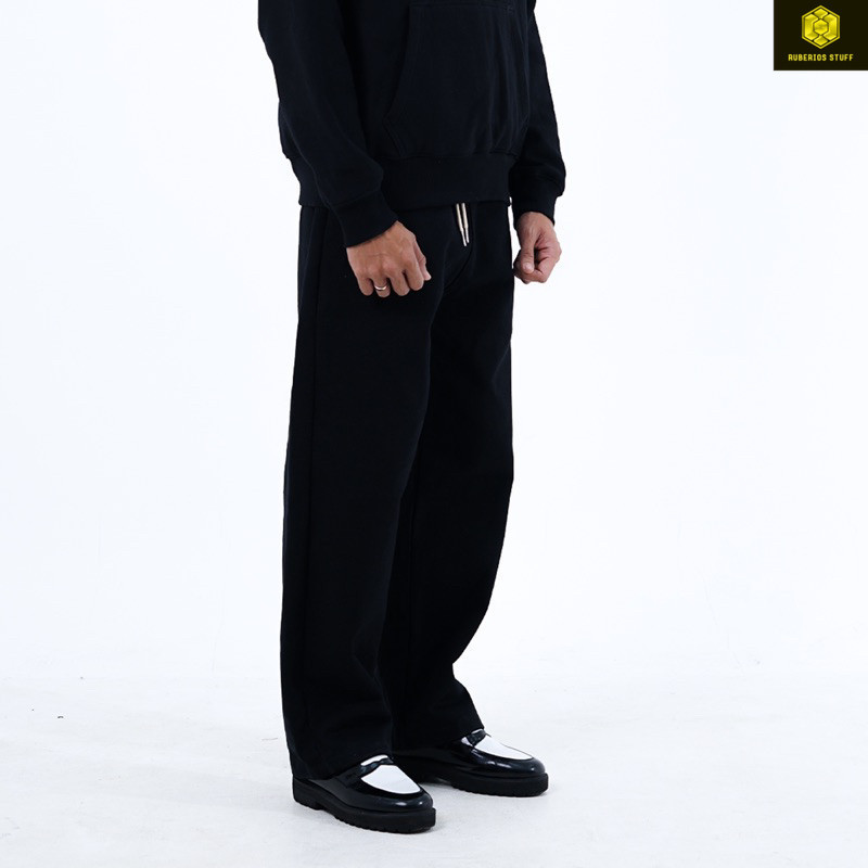 All Around Faded Sweatpants Black 330GSM Wide Leg