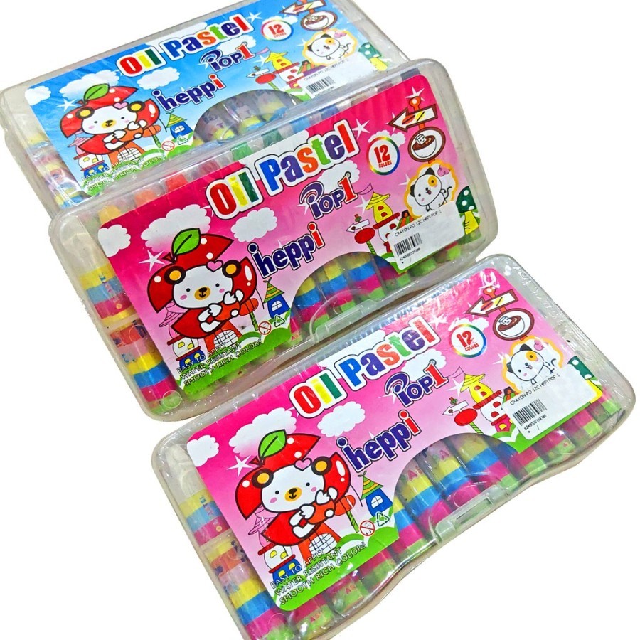 

CRAYON 12 WARNA HEPI POP 1 / Crayon Oil Pastel 12 Colours Pop1 / Crayon 12 Warna murah