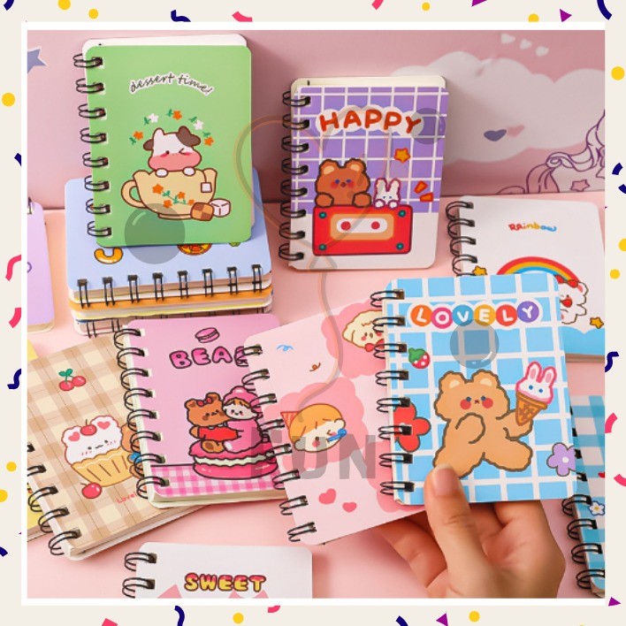 

FF PROMO - Notebook Ring Motif Animal Cartoon Kartun Viral Import COD Murah Buku Catatan Tulis